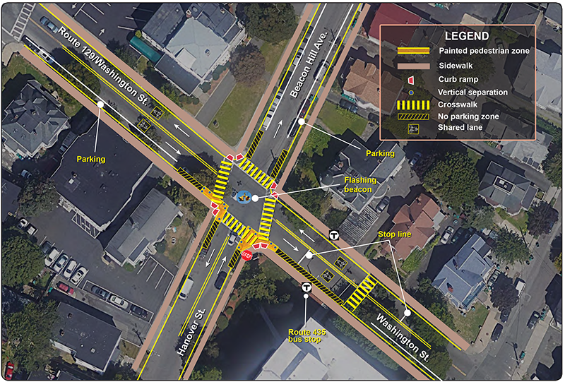 Figure 8 summarizes the proposed short-term improvements at the intersection. Figure 8 summarizes the proposed short-term improvements at the intersection.